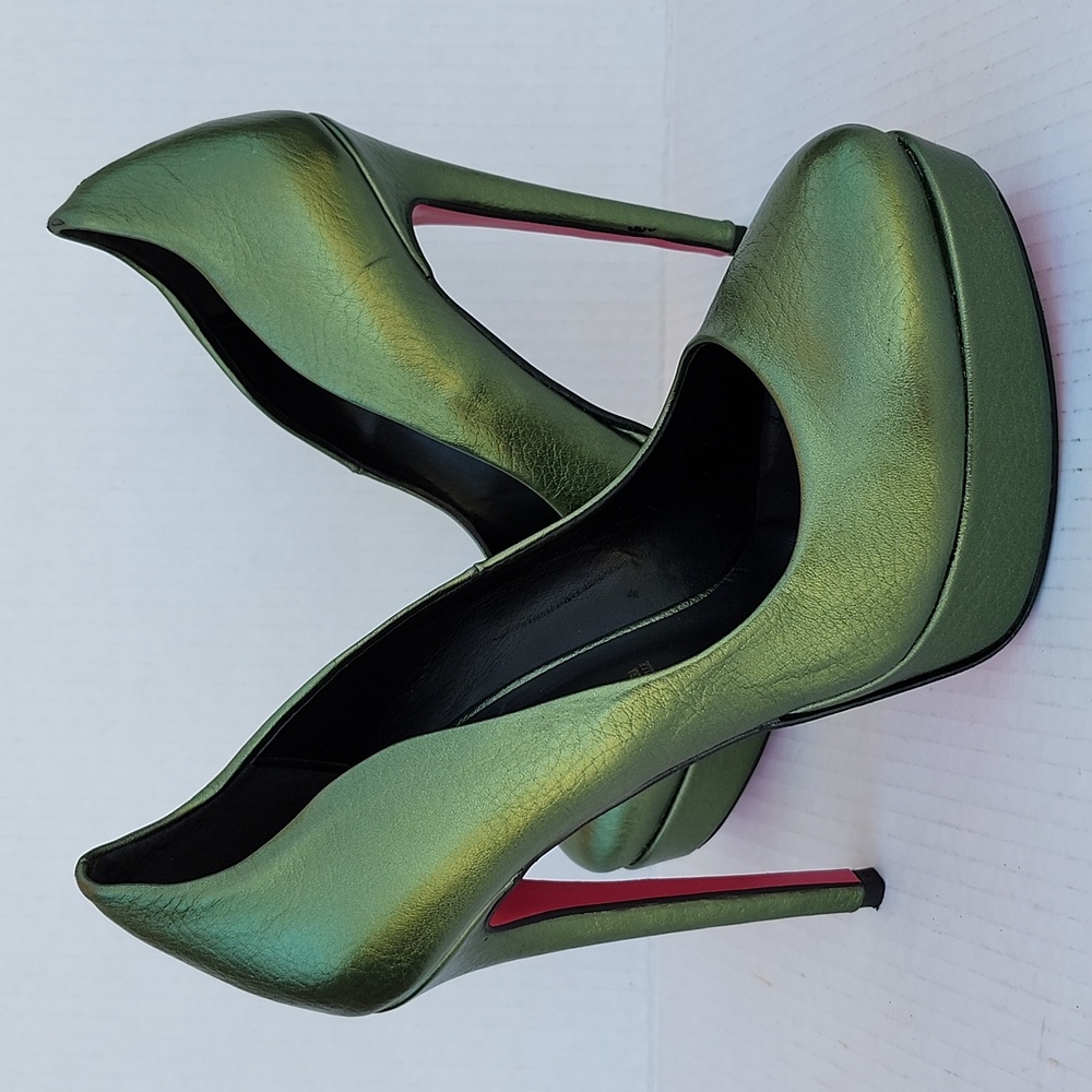 ALTRAMAREA SOFT METTALIC LEATHER STILETTO HEELS